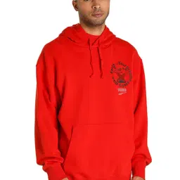 Puma Downtown Red Full Sleeves Hooded Sweatshirt-picture-30