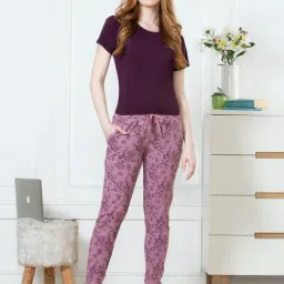Van Heusen Pink Cotton Printed Joggers-image-45