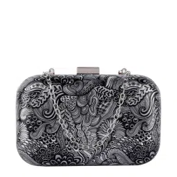 Lino Perros Black Printed Minaudiere Clutch-image-61