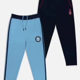 HELLCAT Navy & Blue Solid Trackpants (Pack Of 2)-image-84