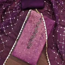 DIVASTRI Embellished Unstitched Dress Material-image-98