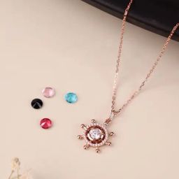 Silberry 92.5 Sterling Silver Rose Gold Steer Pendant with Chain-image-85