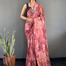 V3 FASHION STUDIO Tie and Dye Pure Georgette Saree-image-87