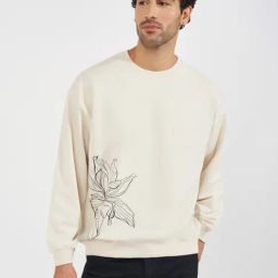 Styli Cream Boxy fit Printed Sweatshirts-image-34