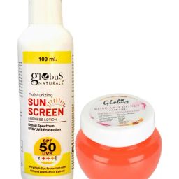 Globus Naturals Moisturizing Sunscreen SPF 50+++ & Rose & Honey Face Gel Combo-image-54