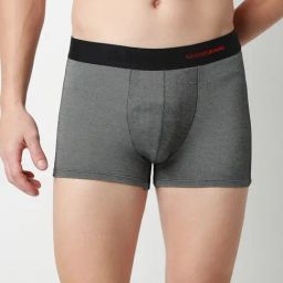 UnderJeans by Spykar Dark Denim Black Blended Solid Mid Rise Trunks-picture-32
