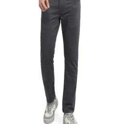 Parx Dark Grey Cotton Blended Slim Fit Jeans-picture-7