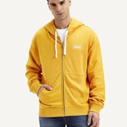 Levi's Mustard Cotton Relaxed Fit Hooded Sweatshirt-38