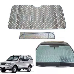 Auto Pearl F208 Dashboard Sun Shade Cover with Suction Cup for Tata Safari (Grey)-13