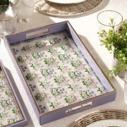 Pure Home and Living Purple Faux Leather Tray-image-44