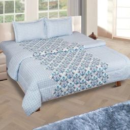 Romee Blue Cotton Floral Bedding Set-picture-2