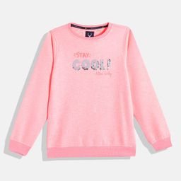 Allen Solly Junior Girls Pink Sequinned Sweatshirt-image-19