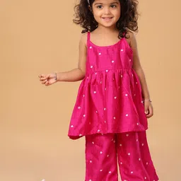 The Mini Trunk Girls Floral Embroidered Kurta with Palazzo-image-68