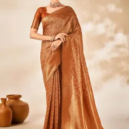 Saree Mall Brown Woven Saree With Unstitched Blouse-image-51