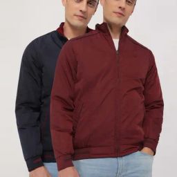 Allen Solly Maroon Cotton Regular Fit Reversible Jacket-image-82