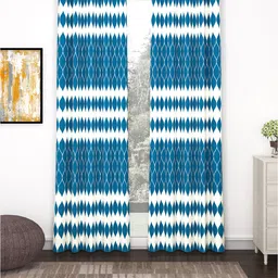 Bedspun Blue & White Set of 2 Curtain Curtains-image-32