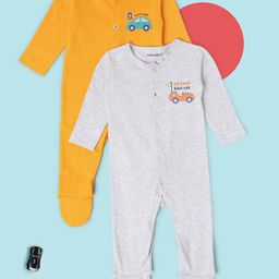 Babies R Us Boys Pack of 2 Printed Sleepsuit-50
