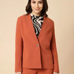 Allen Solly Orange Regular Fit Blazer-image-55