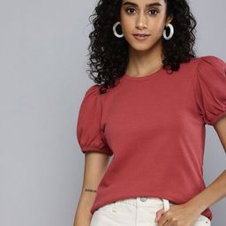 Levis Round Neck Ribbed Puff Sleeve Top-image-41