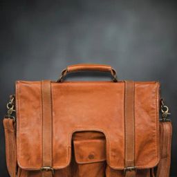 Art N Vintage Lucas Cognac Leather Solid Large Laptop Messenger Bag-image-82