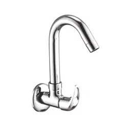 Dezire Brass Chrome Finish Wall Mount Sink Cock with Wall Flange-image-41
