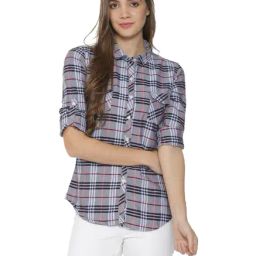 Campus Sutra Grey Checks Shirt-image-40
