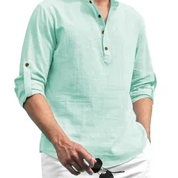 Edin Men Silver Cotton Kurtas-picture-20