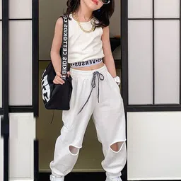 Xsole Girls Sleeveless Top With Joggers-image-61