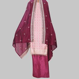 SALWAR STUDIO Embellished Raw Silk Unstitched Dress Material-image-92
