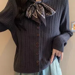 KPOP Women Striped Long Sleeves Sweaters-image-93