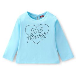 Babyhug 100% Cotton Knit Full Sleeves T-Shirt Text Graphic Print - Blue-image-49