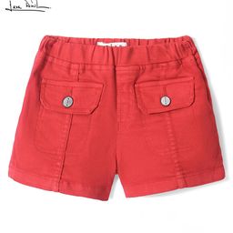 Arias Cotton Woven Stretch Front Flap Pocket Elasticated Waist Overdyed Shorts Solid Colour - Red-image-17