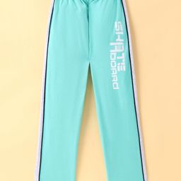 Taeko Single Jersey Full Length Track Pant with Text Print - Ice Blue-picture-14