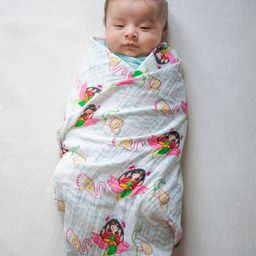 Tiber Taber Unisex Laxmi Blessings Swaddle-White-picture-48