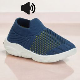 Lil Lollipop Mesh Designed Slip On Musical Shoes - Blue-image-117