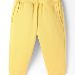 Zero Knit Full Length Solid Colour Fleece Pant - Lemon Yellow-picture-15
