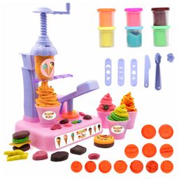Aditi Toys Play Dough Ice Cream Maker Set, Safe Non-Toxic Dough Kitchen Ice Cream Maker Including 6 Color Dough Tubes Each 50g For Boys Girls, Above 3+ Age-2