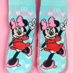 Disney by Yellow Bee Mickey & Friends Featuring Minnie Mouse Designed Sock Shoes - Aqua Blue & Pink-93