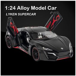 ADKD 1:24 Scale Die Cast Lyken Hypersport Car Model Metal Car with Openable Doors & Pull Back with Sound and Light - (Colour May Vary/ Random Color)-30
