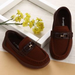 Cute Walk by Babyhug Slip On Loafers with 3D Apllique - Brown-image-52