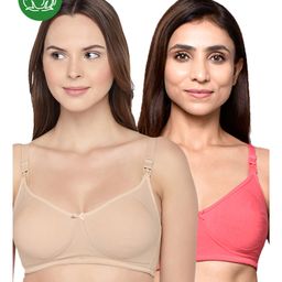 Inner Sense Organic Cotton Pack Of 2 Antimicrobial Women Feeding Bras - Multi Colour-image-98