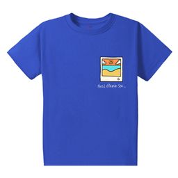 KAVEE Pure Cotton Half Sleeves Need Vitamin Sea Text Printed Tee - Royal Blue-picture-7