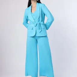 BLANC9 Shoulder Straps Crop Top With Trousers & Blazer-picture-48