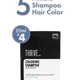 Thriveco Set Of 4 Coloring Shampoo With Hyaplex- 20 ml Each- Dark Brown-54