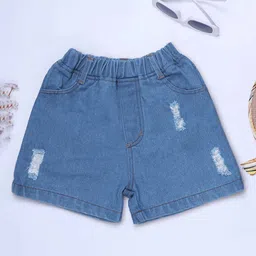 YK Girls Floral Denim Shorts-picture-2