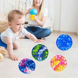 FunBlast Round Shape Pop Bubble Stress Relieving Silicone Pop It Fidget Toy (Colour May Vary) image 2