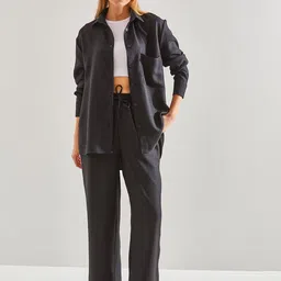 BIANCO LUCCI Pure Cotton Shirt With Trouser Co-Ords-image-49