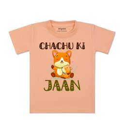 Arvesa Kids Printed V-Neck Applique T-shirt-image-31