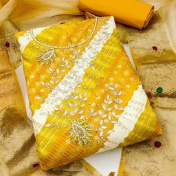 HERE&NOW Embellished Unstitched Dress Material-picture-21