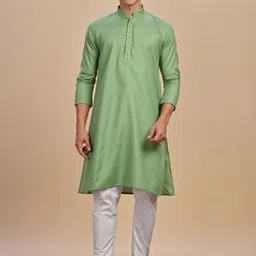 Anouk Mandarin Collar Thread Work Straight Cotton Kurta-image-38